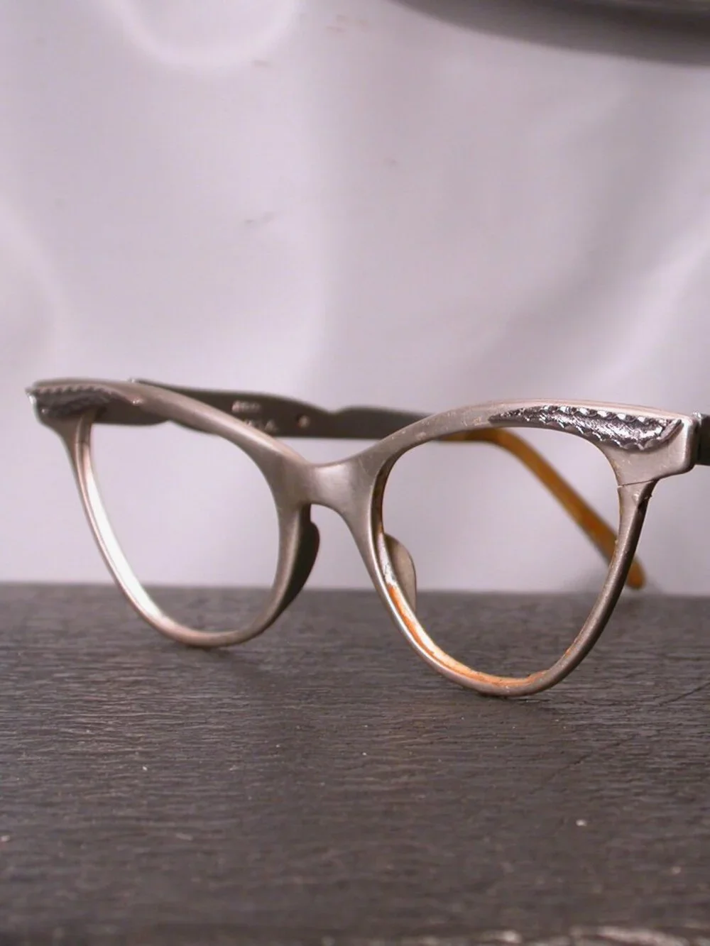 Vintage Liberty Fancy Aluminium Cat Eye Eyeglasses Frames Made In USA